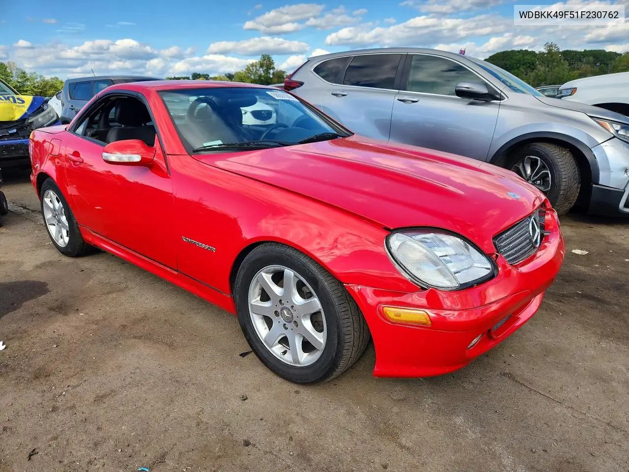 2001 MERCEDES SLK-KLASSE VIN WDBKK49F51F230762 — фото 4