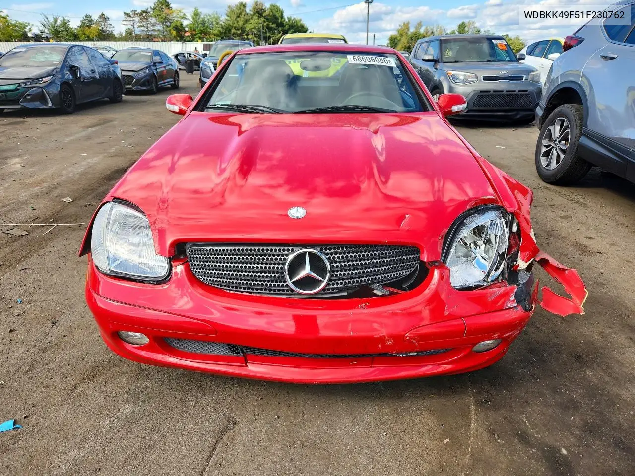 2001 MERCEDES SLK-KLASSE VIN WDBKK49F51F230762 — фото 5