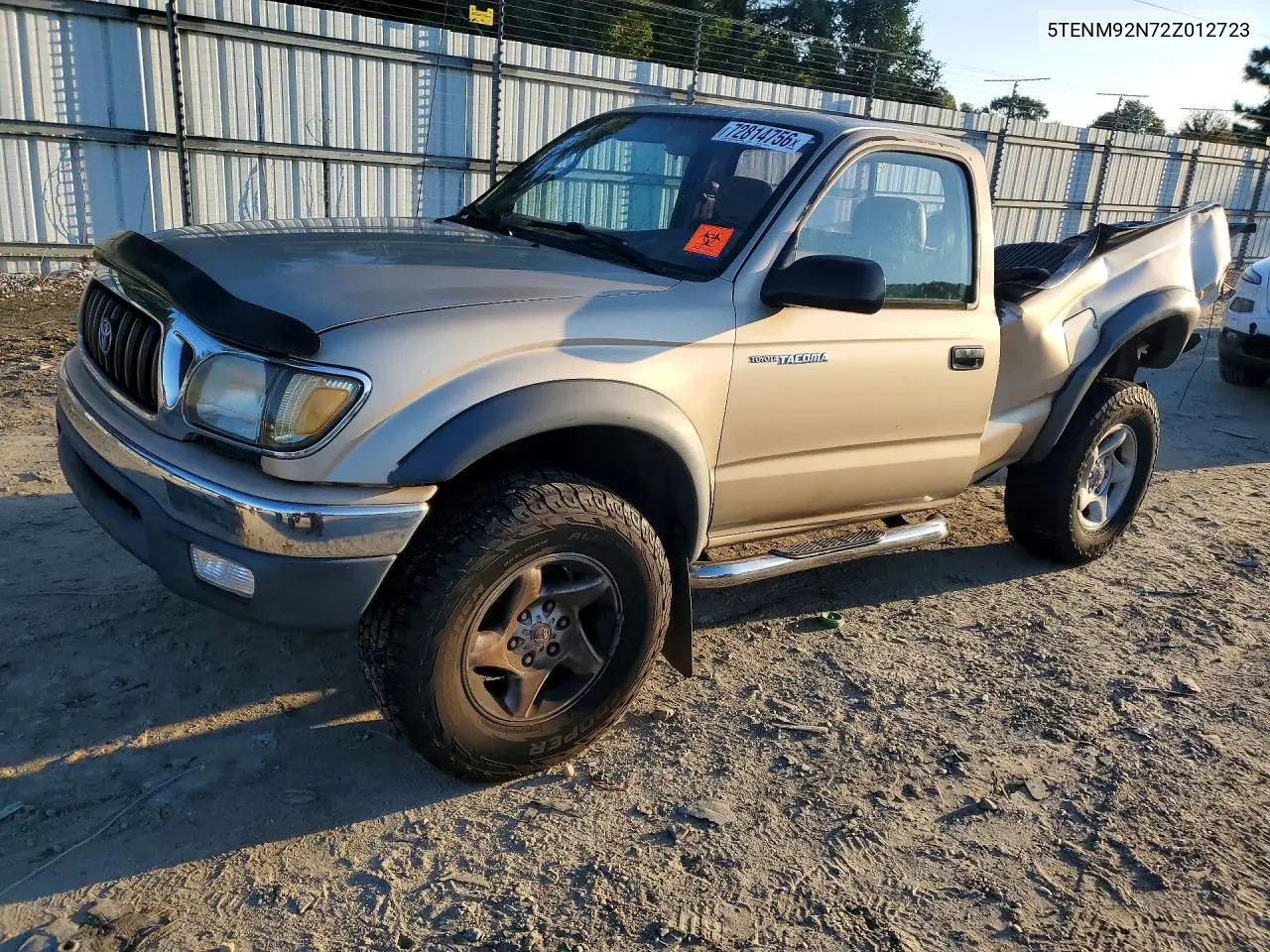 TOYOTA TACOMA 2002, VIN 5TENM92N72Z012723