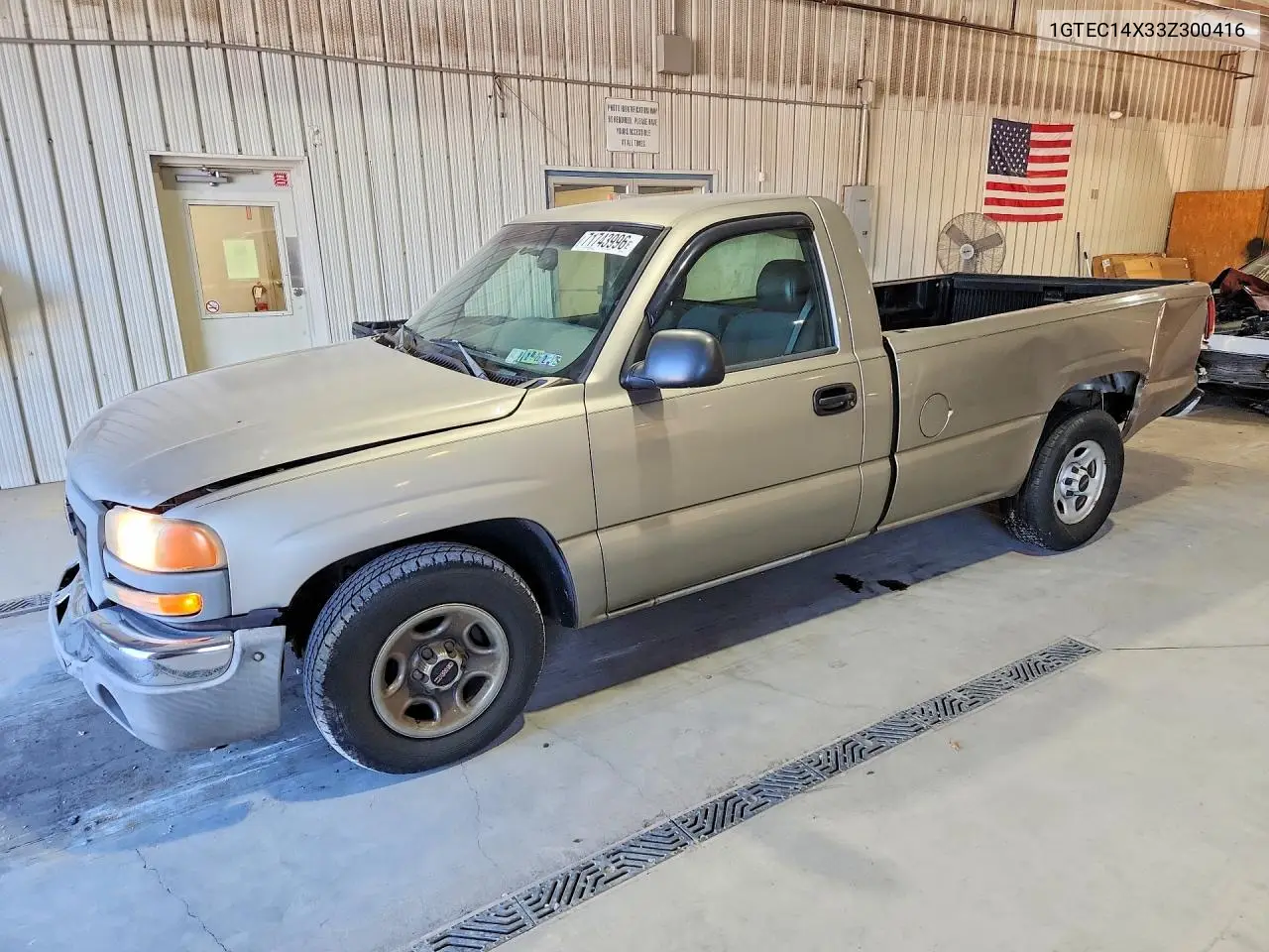 GMC SIERRA 2003, VIN 1GTEC14X33Z300416