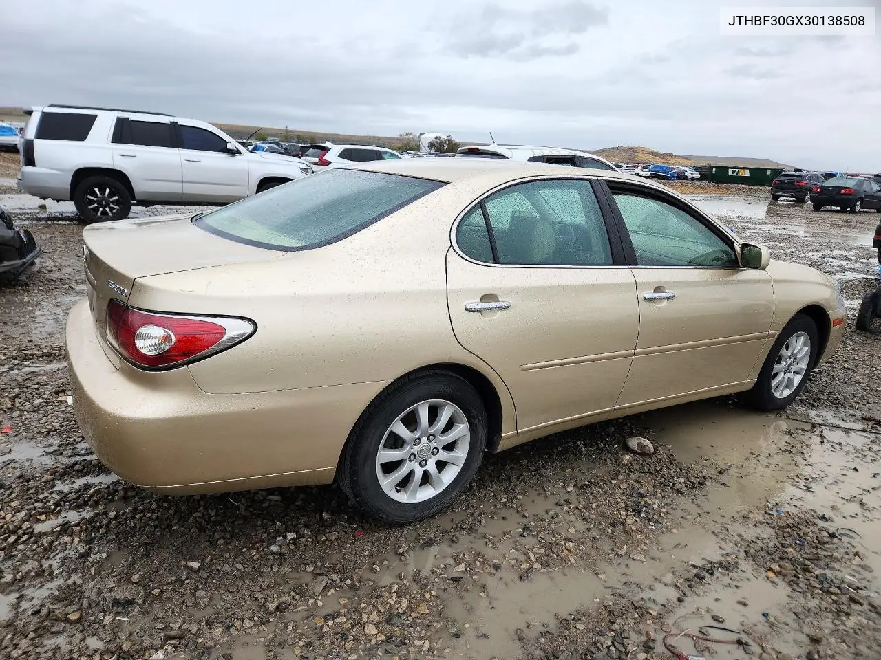 2003 LEXUS ES VIN JTHBF30GX30138508 — фото 3