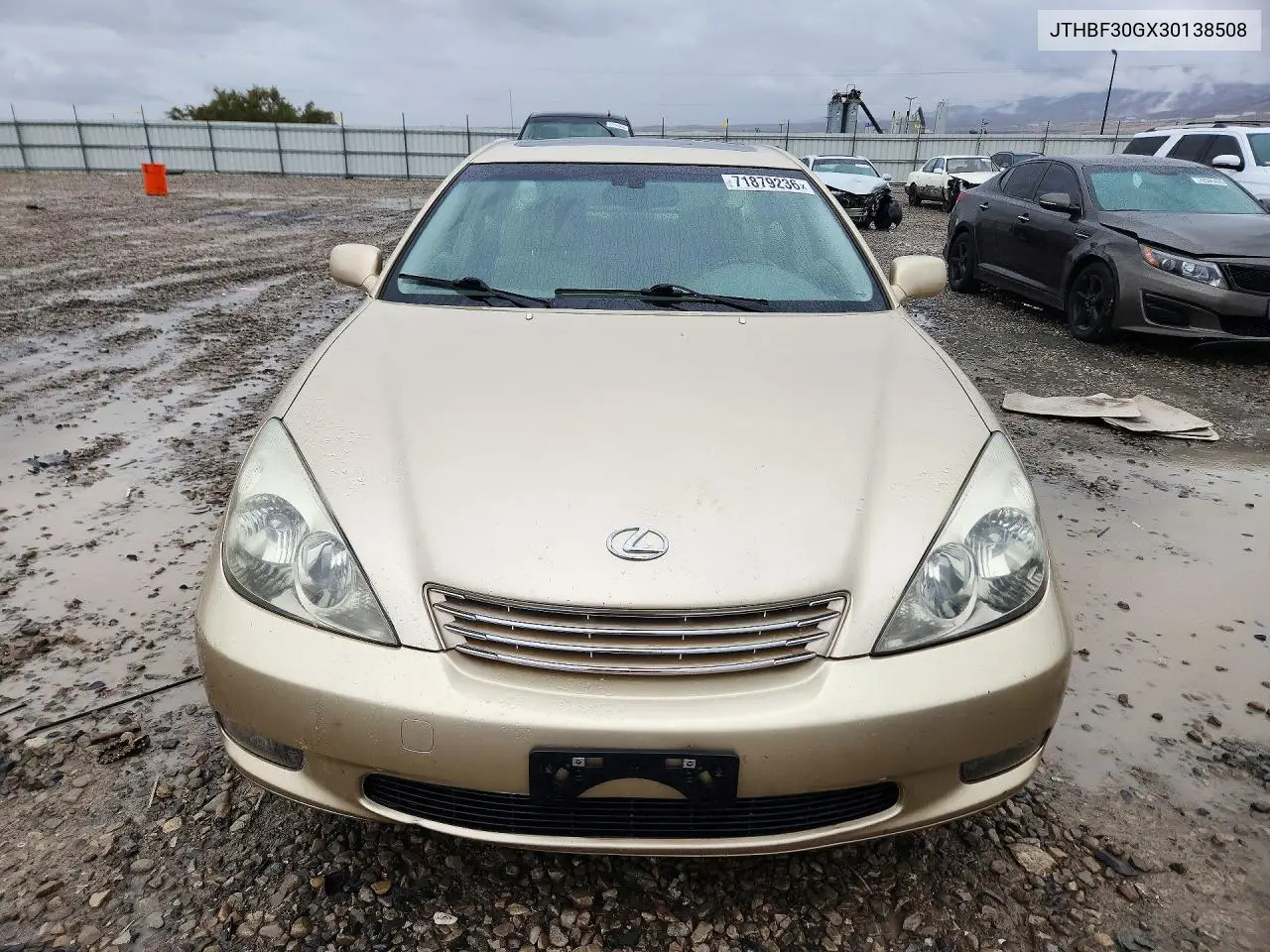 2003 LEXUS ES VIN JTHBF30GX30138508 — фото 5