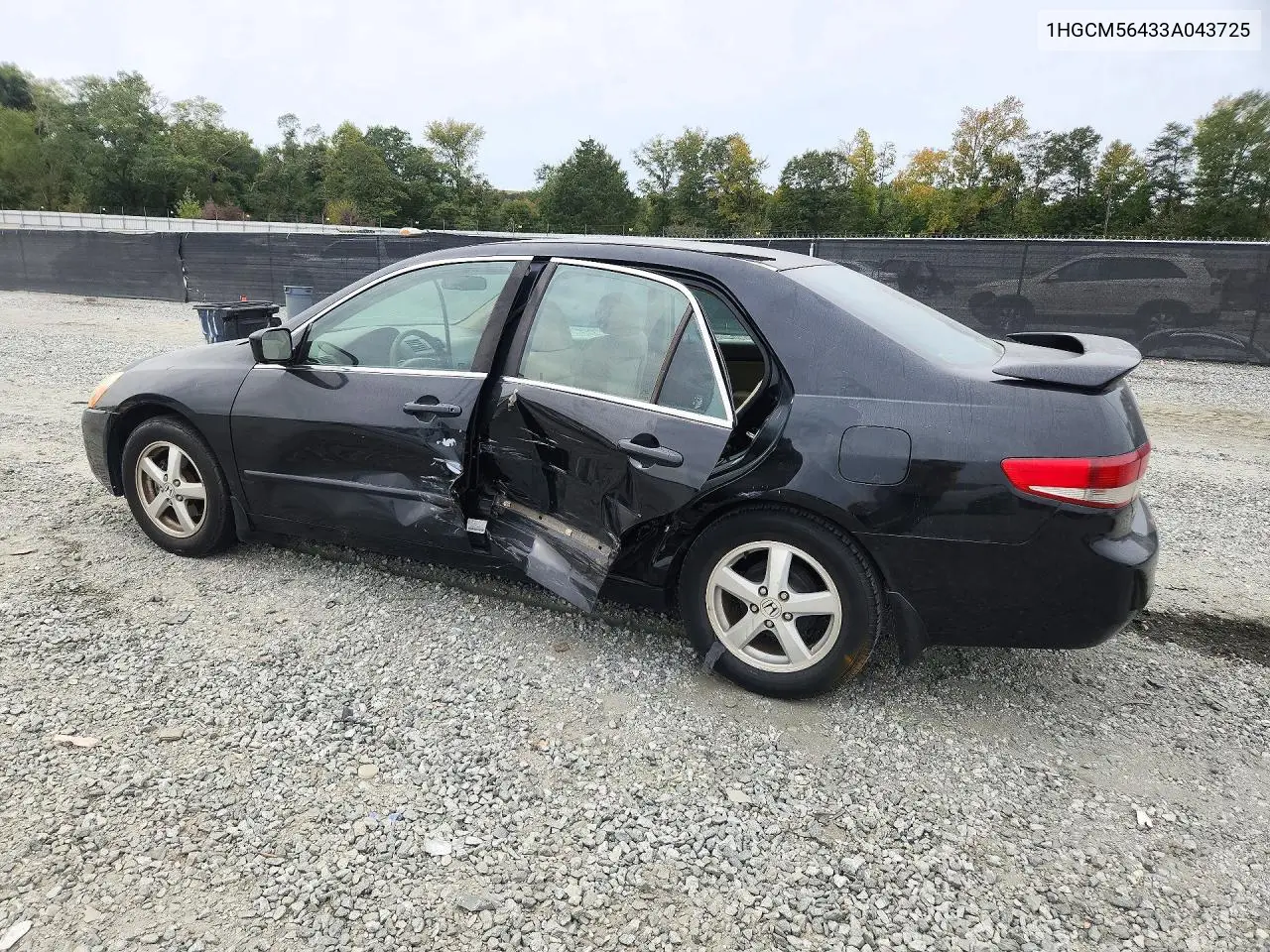 2003 HONDA ACCORD VIN 1HGCM56433A043725 — фото 2