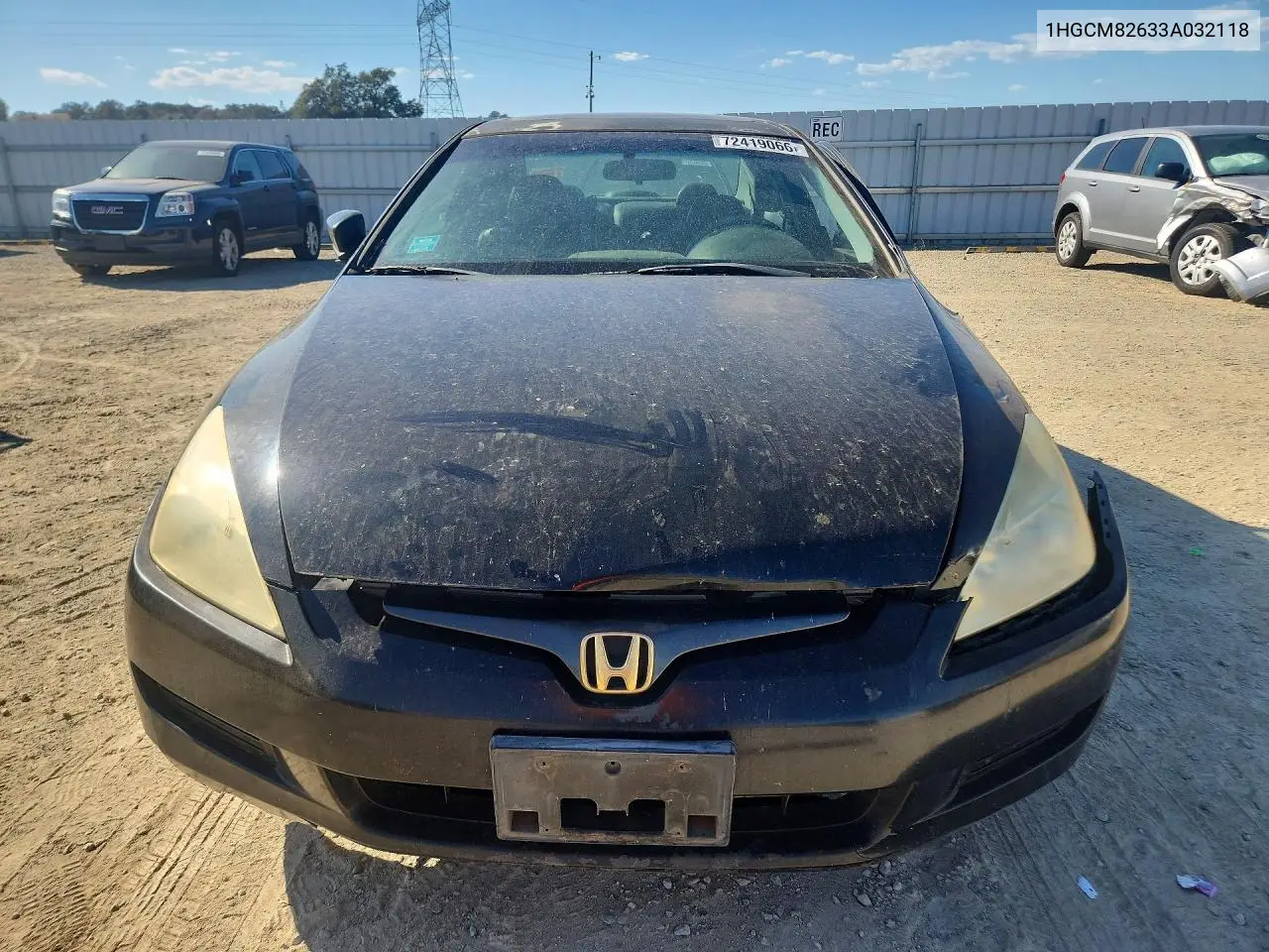 2003 HONDA ACCORD VIN 1HGCM82633A032118 — фото 5