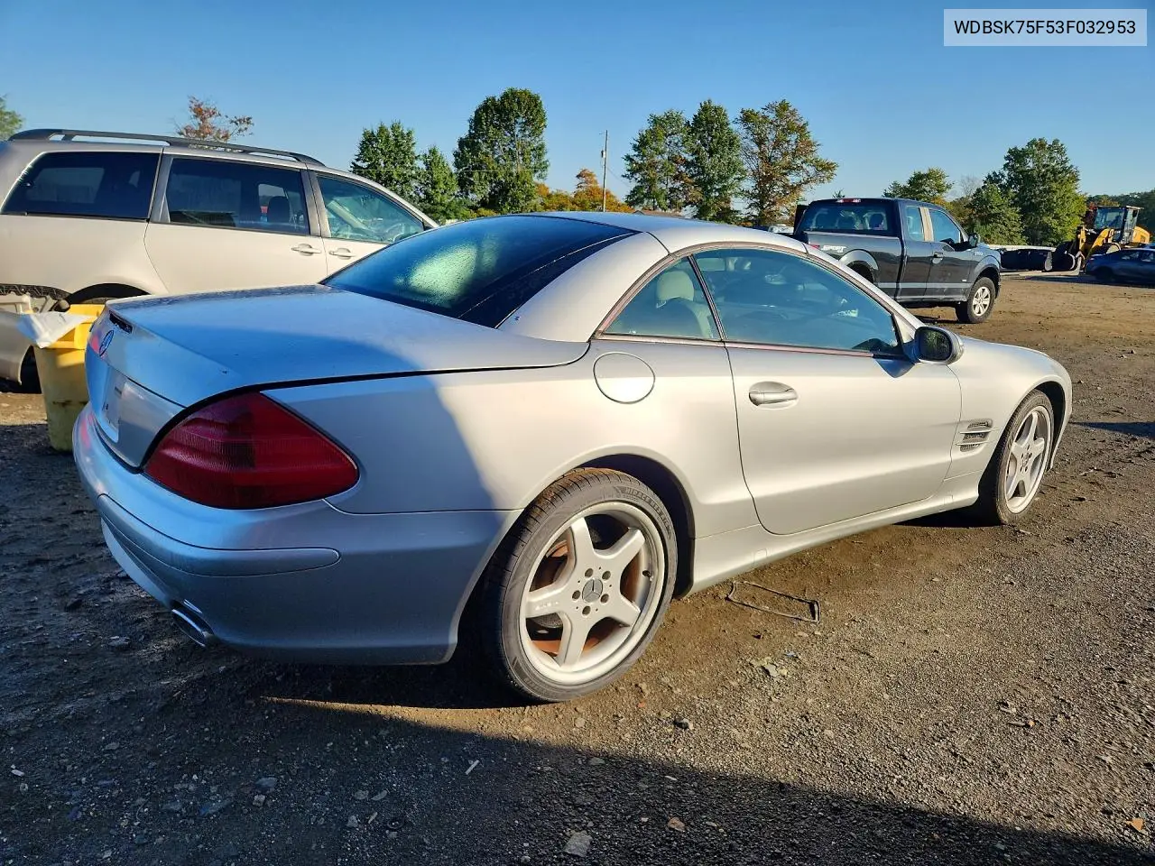 2003 MERCEDES SL-KLASSE VIN WDBSK75F53F032953 — фото 3