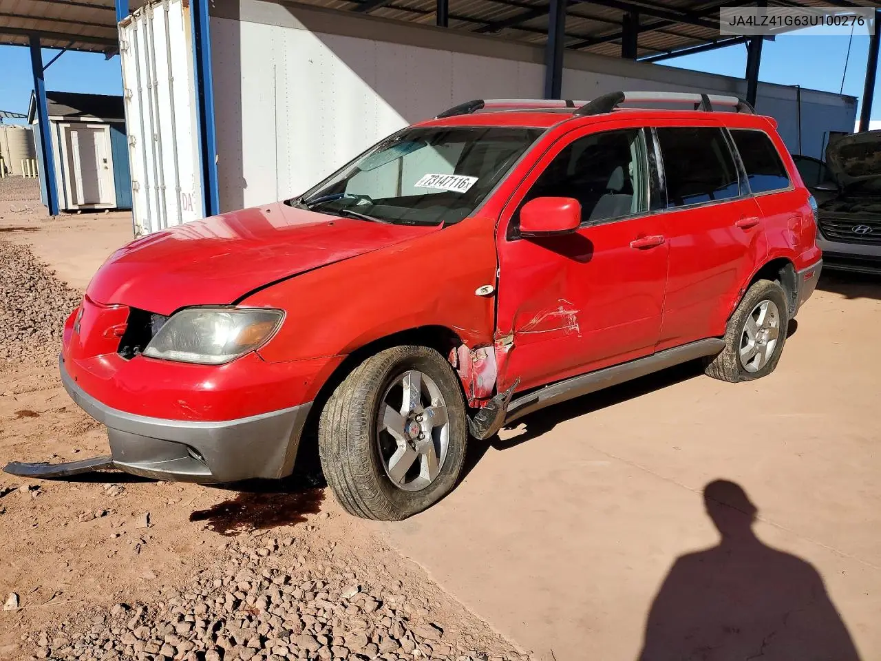 MITSUBISHI OUTLANDER 2003, VIN JA4LZ41G63U100276