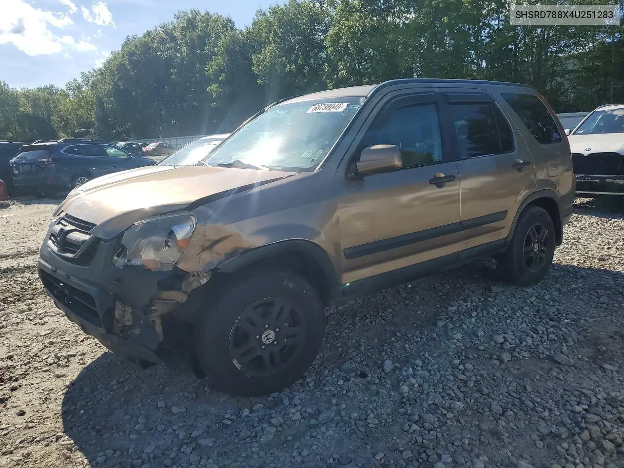 HONDA CR-V 2004, VIN SHSRD788X4U251283