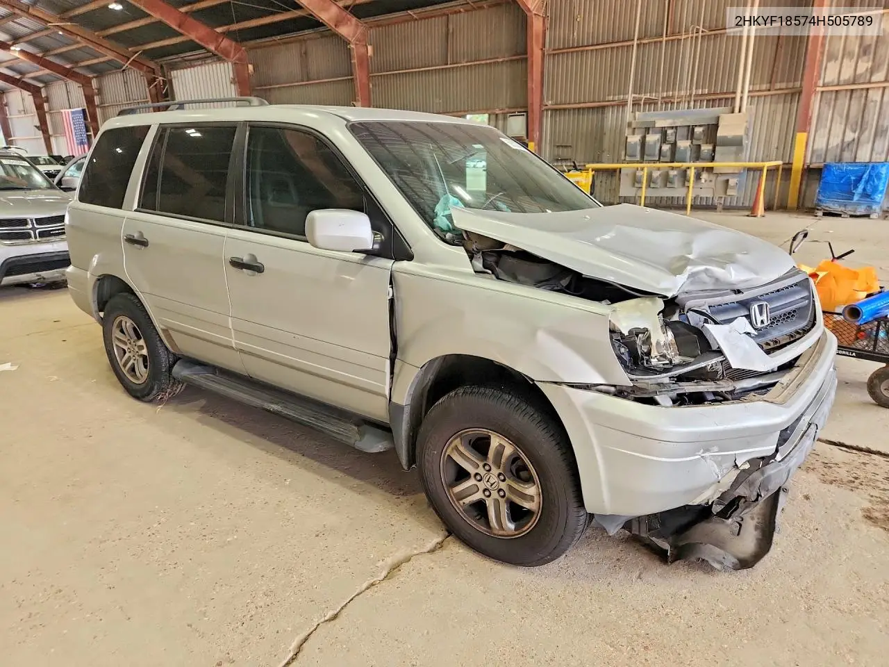 2004 HONDA PILOT VIN 2HKYF18574H505789 — фото 4