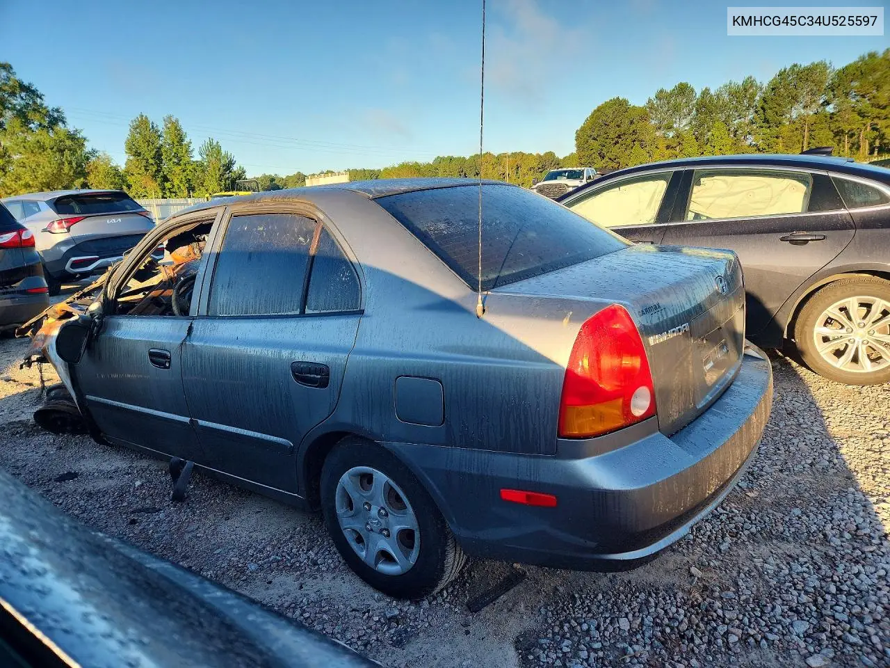 HYUNDAI ACCENT 2004, VIN KMHCG45C34U525597