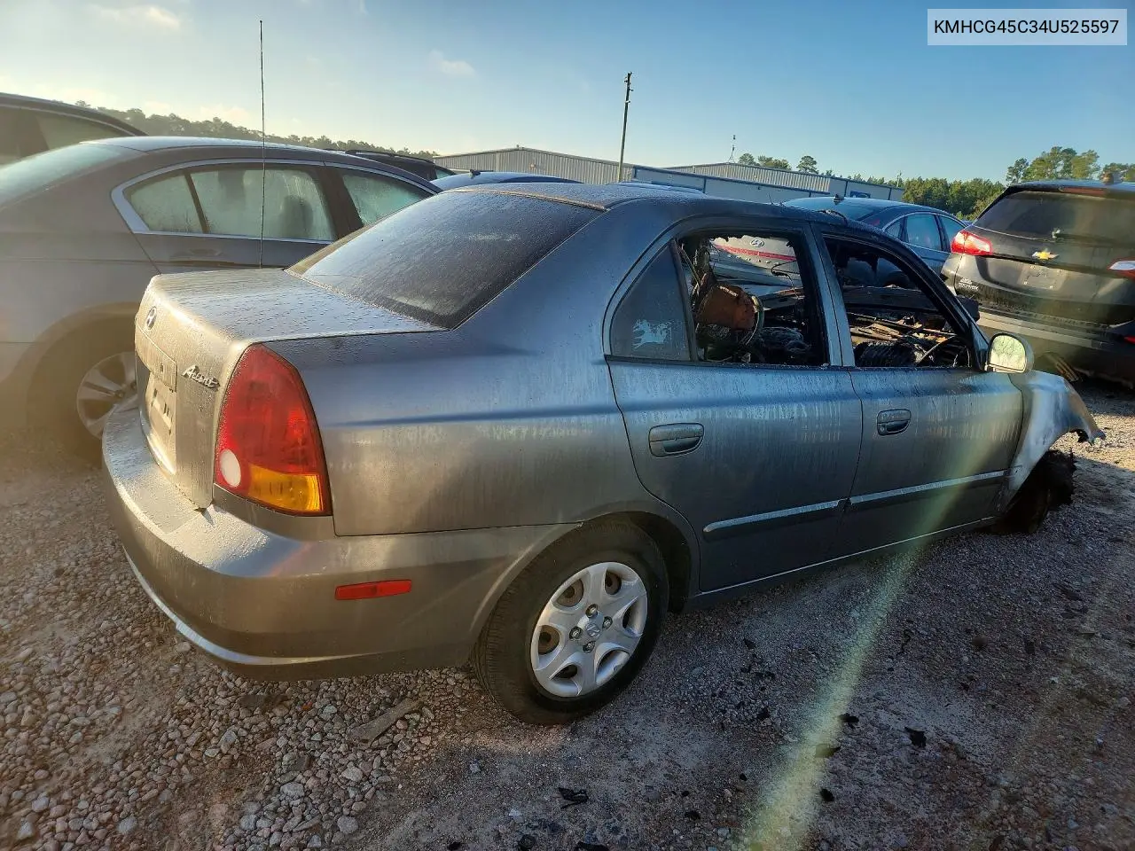 2004 HYUNDAI ACCENT VIN KMHCG45C34U525597 — фото 2