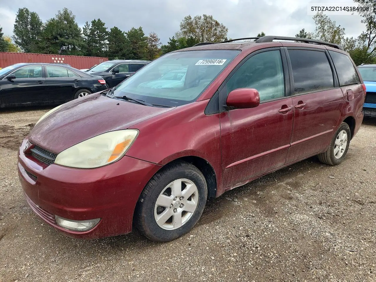 TOYOTA SIENNA 2004, VIN 5TDZA22C14S184908