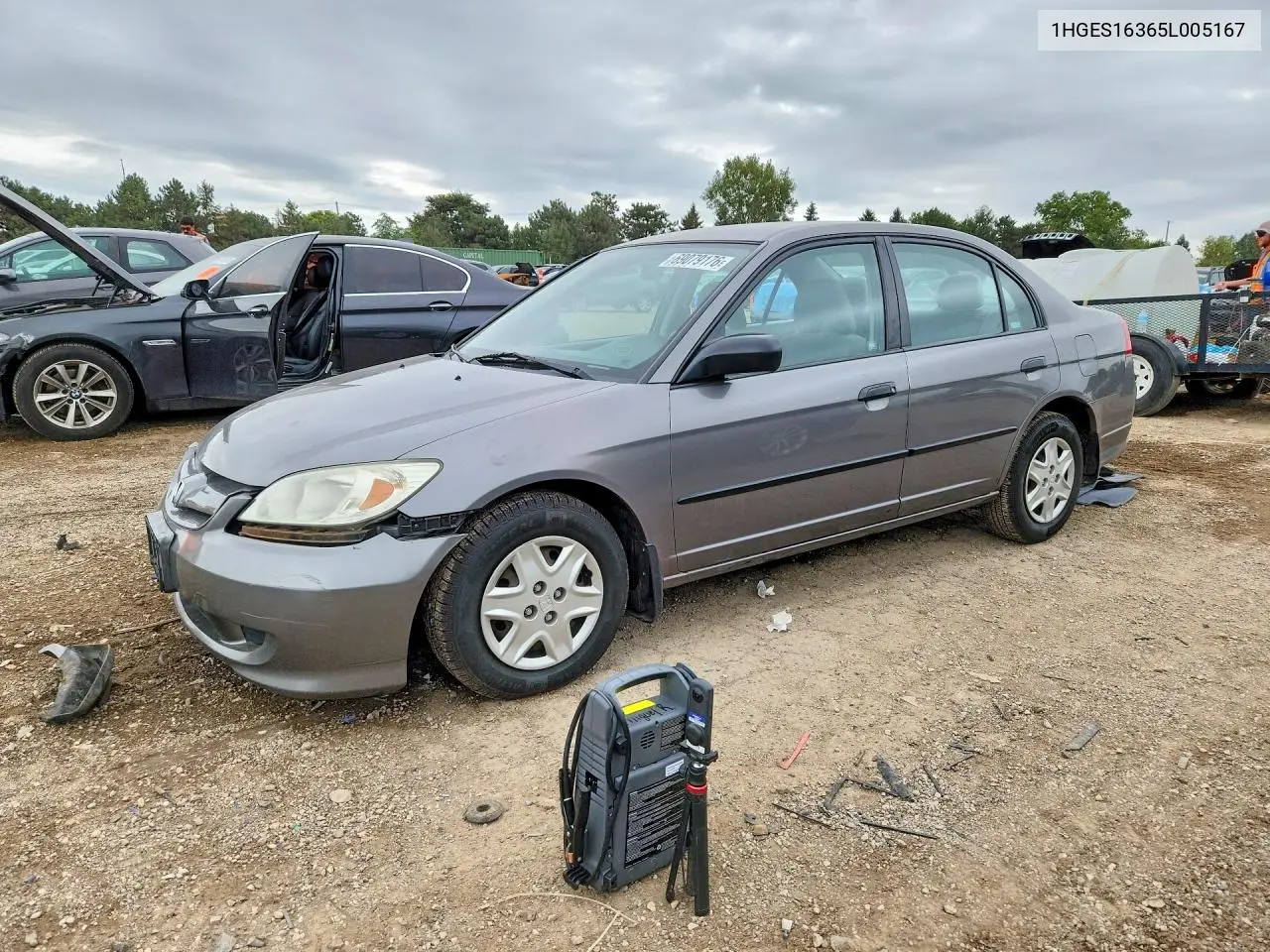 HONDA CIVIC 2005, VIN 1HGES16365L005167