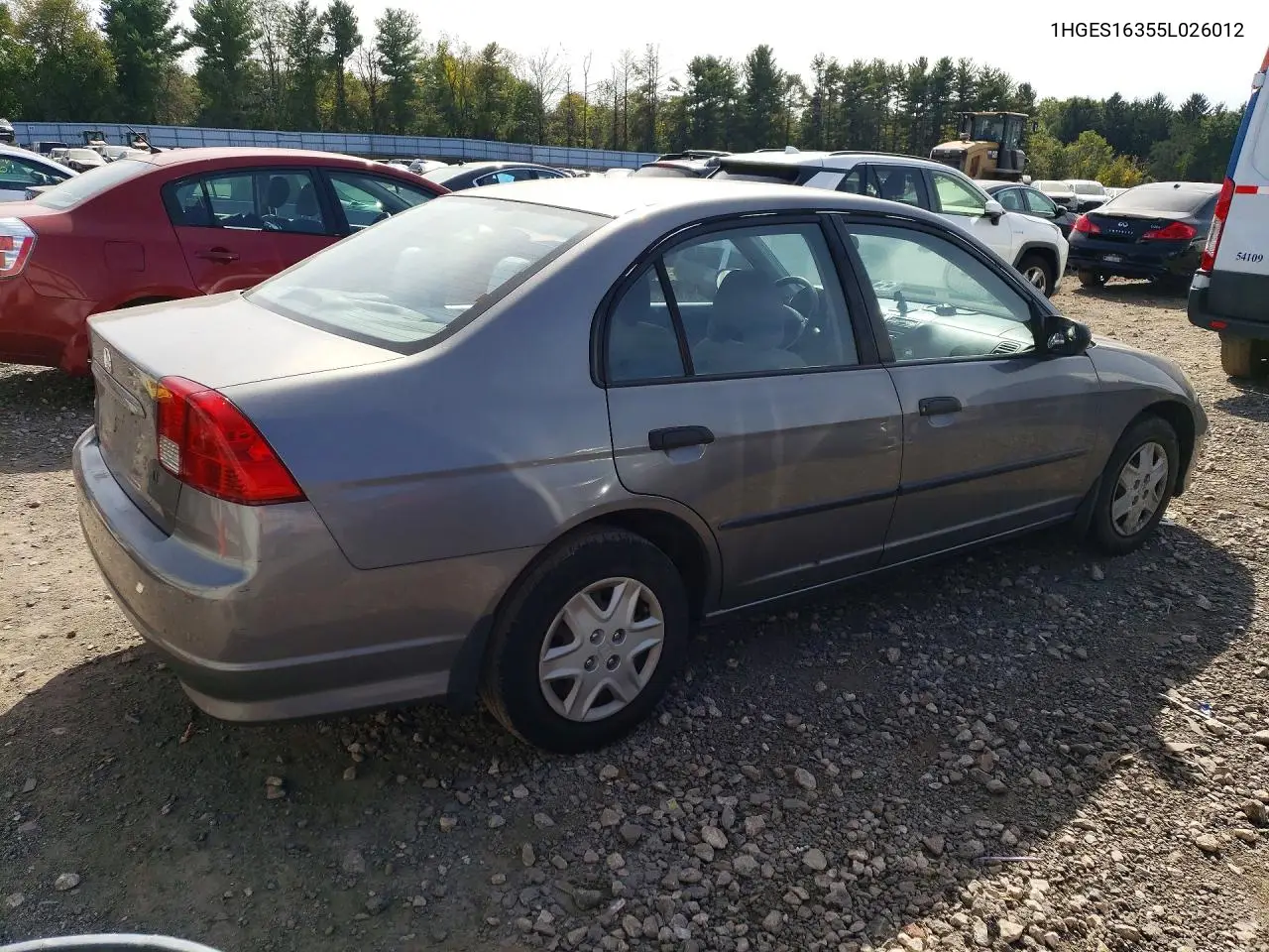 2005 HONDA CIVIC VIN 1HGES16355L026012 — фото 3