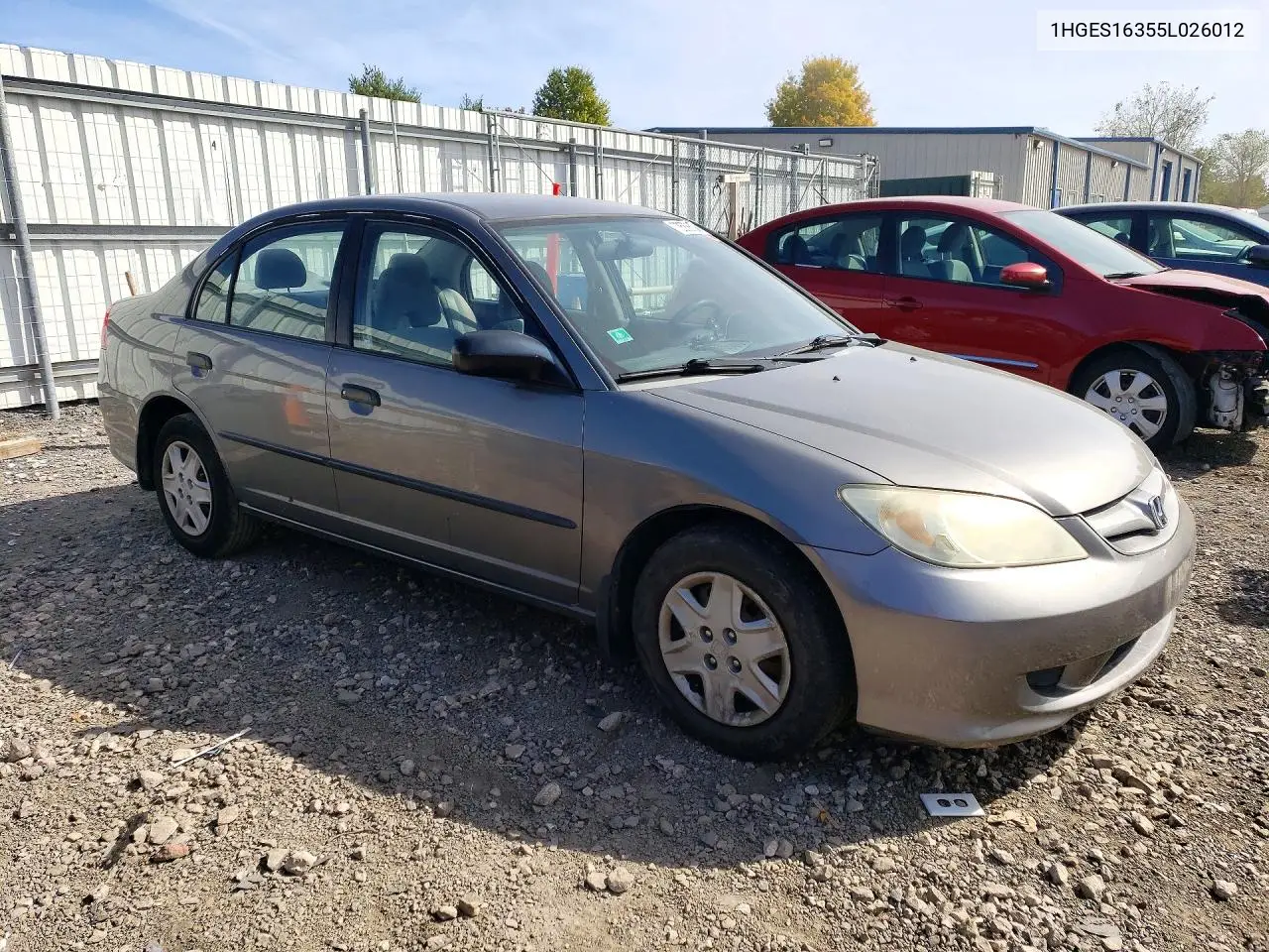 2005 HONDA CIVIC VIN 1HGES16355L026012 — фото 4