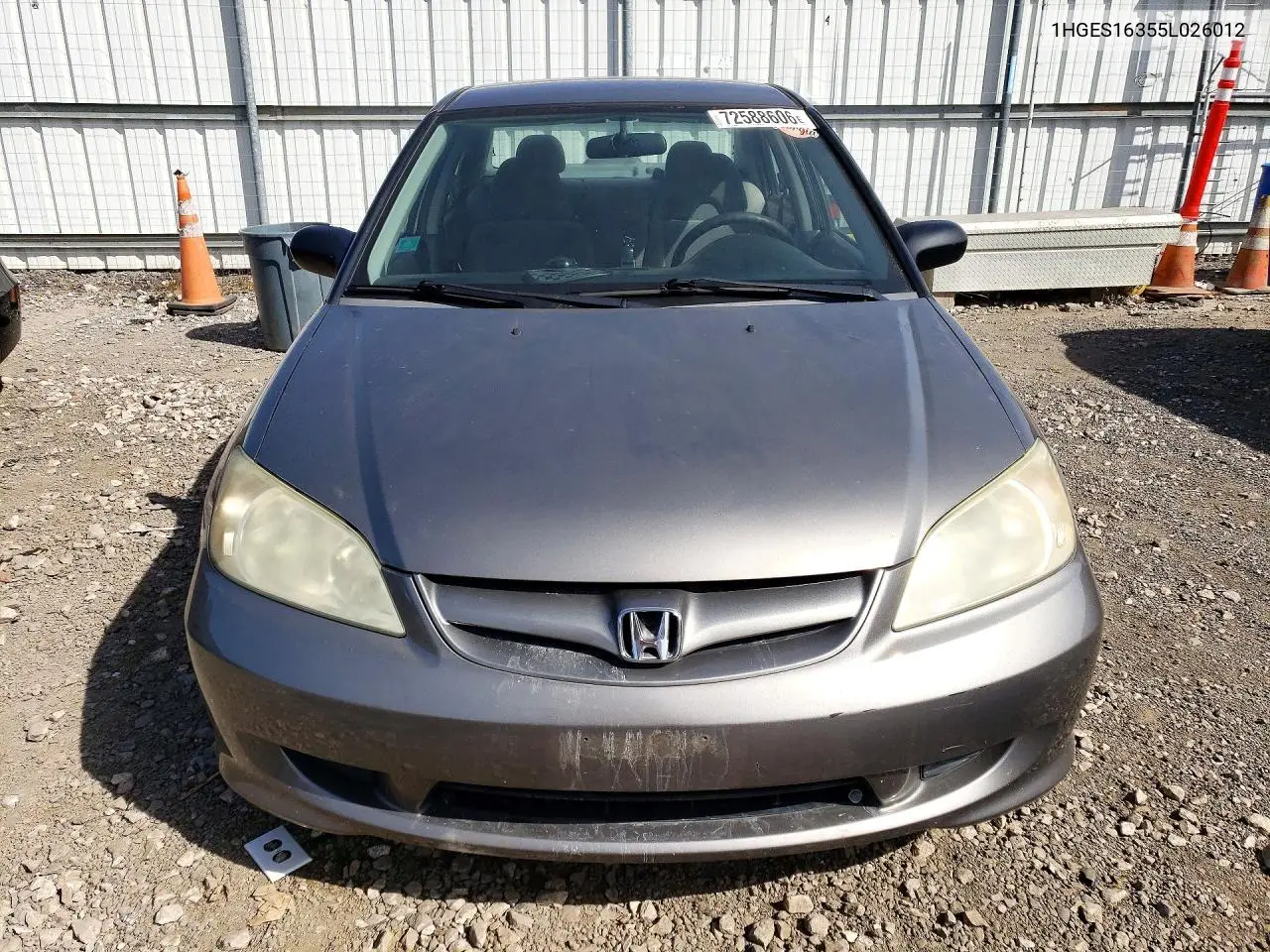 2005 HONDA CIVIC VIN 1HGES16355L026012 — фото 5