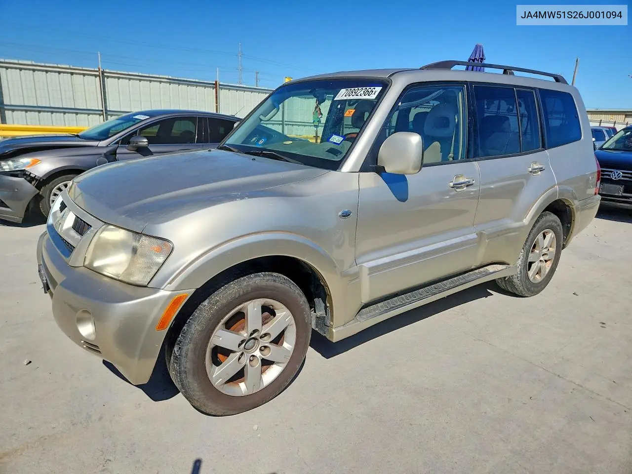 MITSUBISHI MONTERO 2006, VIN JA4MW51S26J001094