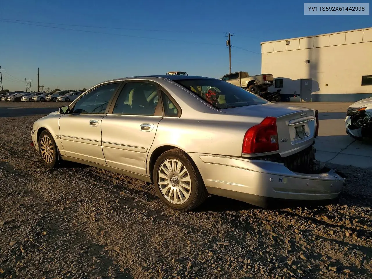 2006 VOLVO S80 VIN YV1TS592X61442998 — фото 2