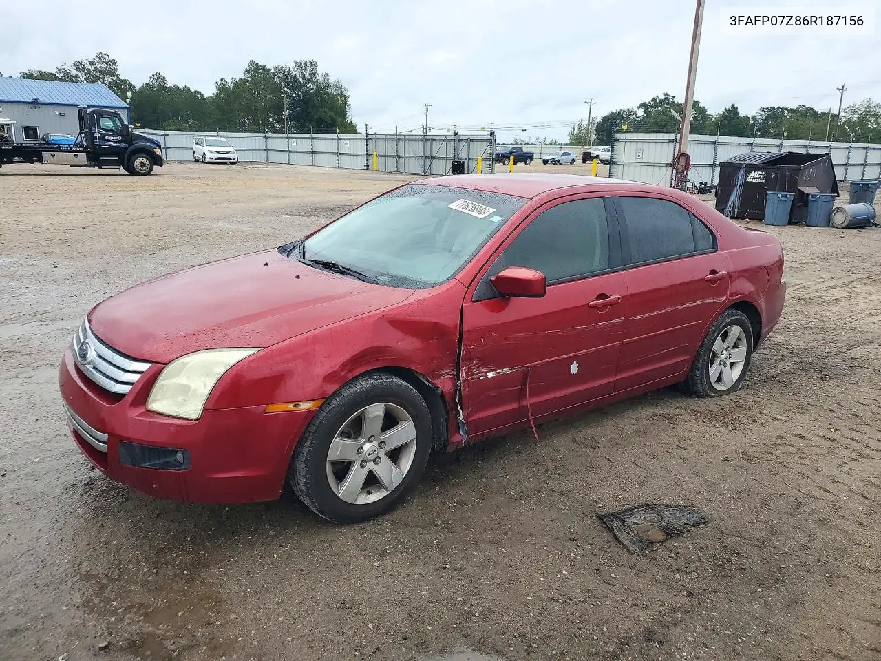 FORD FUSION 2006, VIN 3FAFP07Z86R187156