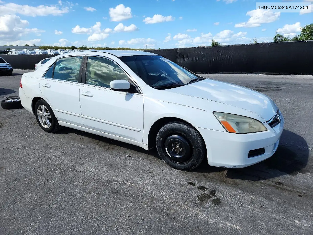 2006 HONDA ACCORD VIN 1HGCM56346A174254 — фото 4