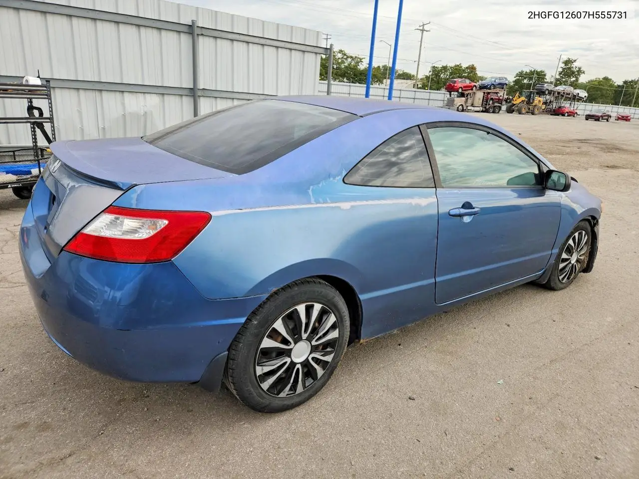 2007 HONDA CIVIC VIN 2HGFG12607H555731 — фото 3