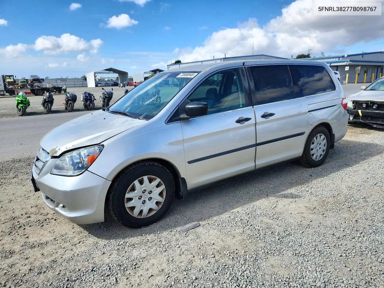 HONDA ODYSSEY 2007, VIN 5FNRL38277B098767