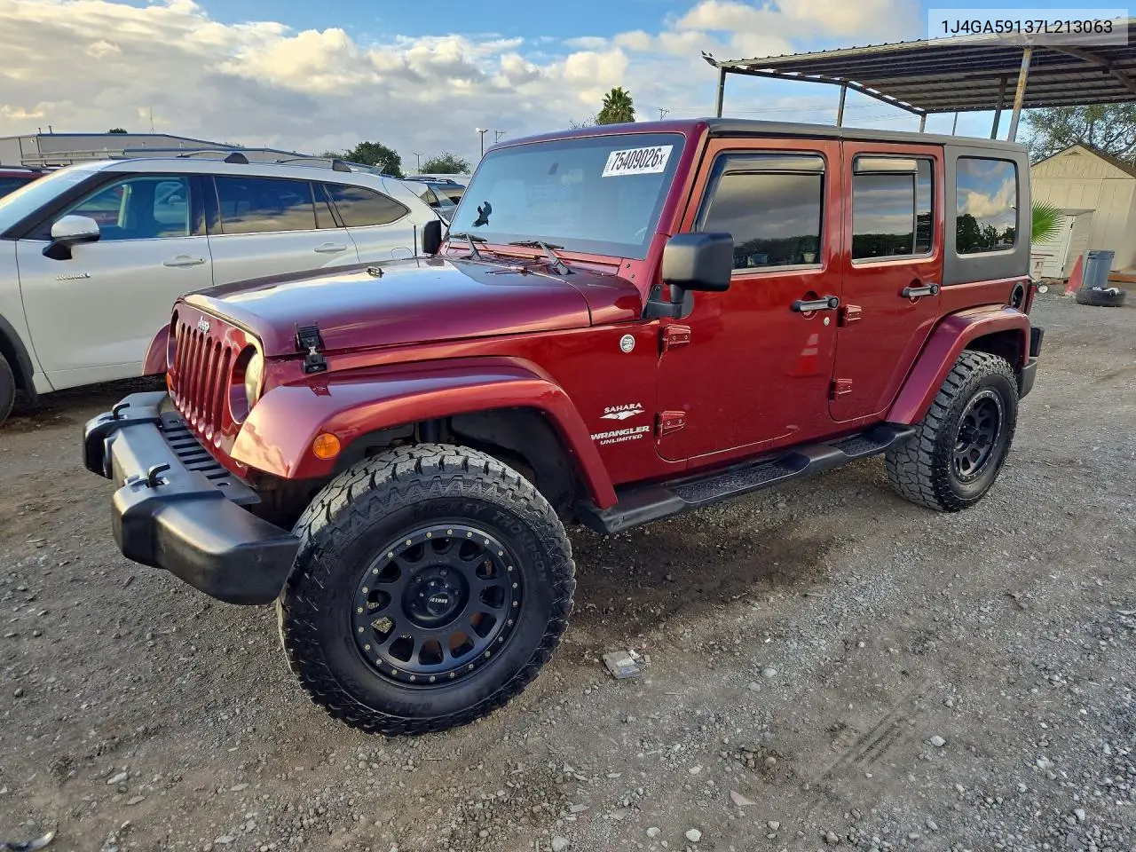 JEEP WRANGLER 2007, VIN 1J4GA59137L213063