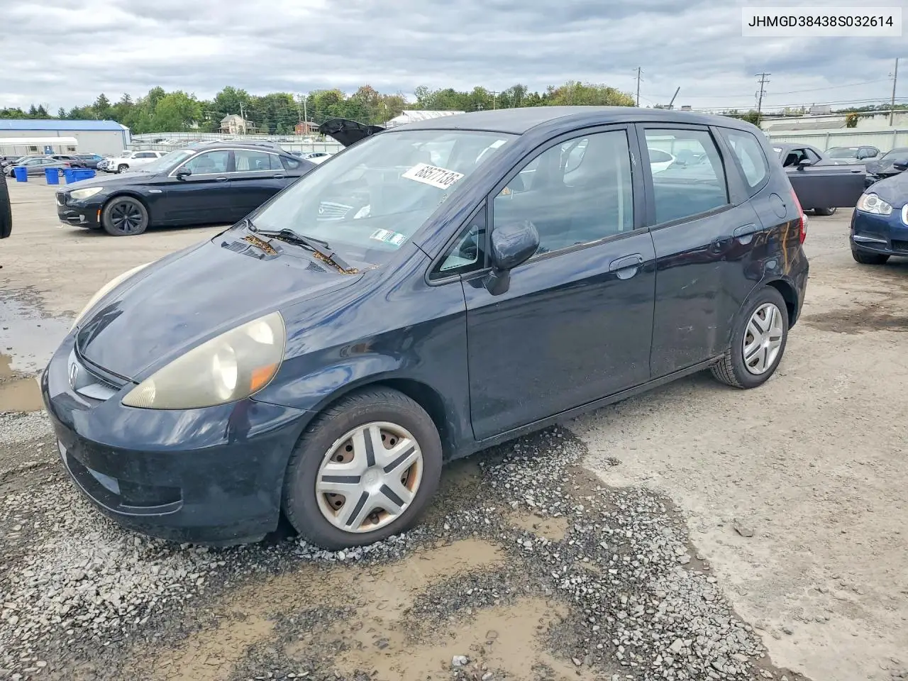 HONDA FIT 2008, VIN JHMGD38438S032614
