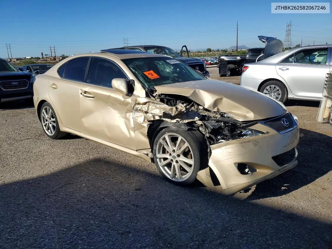 2008 LEXUS IS VIN JTHBK262582067246 — фото 4