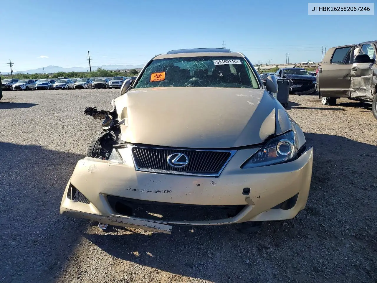 2008 LEXUS IS VIN JTHBK262582067246 — фото 5