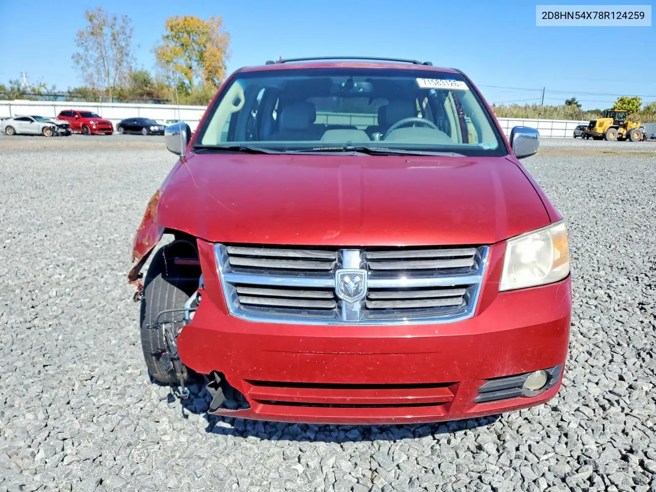 2008 DODGE CARAVAN VIN 2D8HN54X78R124259 — фото 2