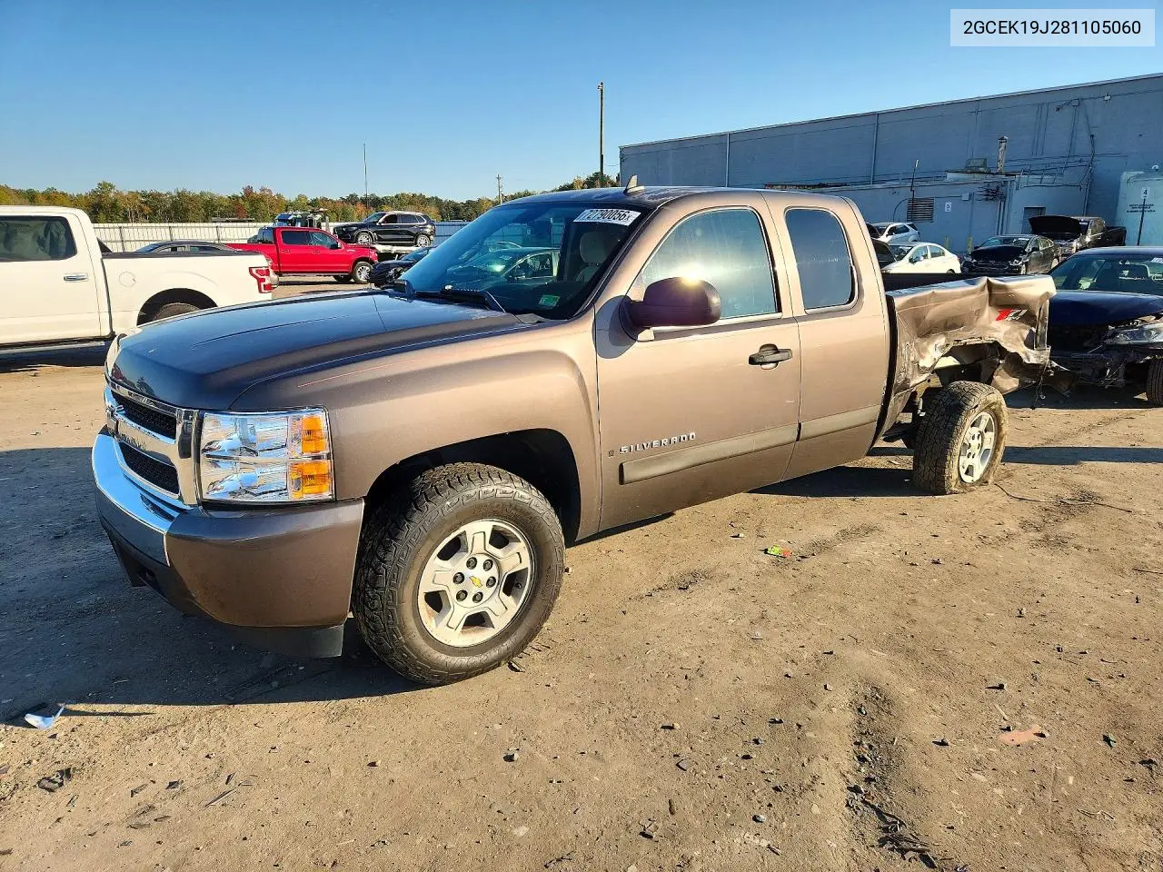 CHEVROLET SILVERADO 2008, VIN 2GCEK19J281105060