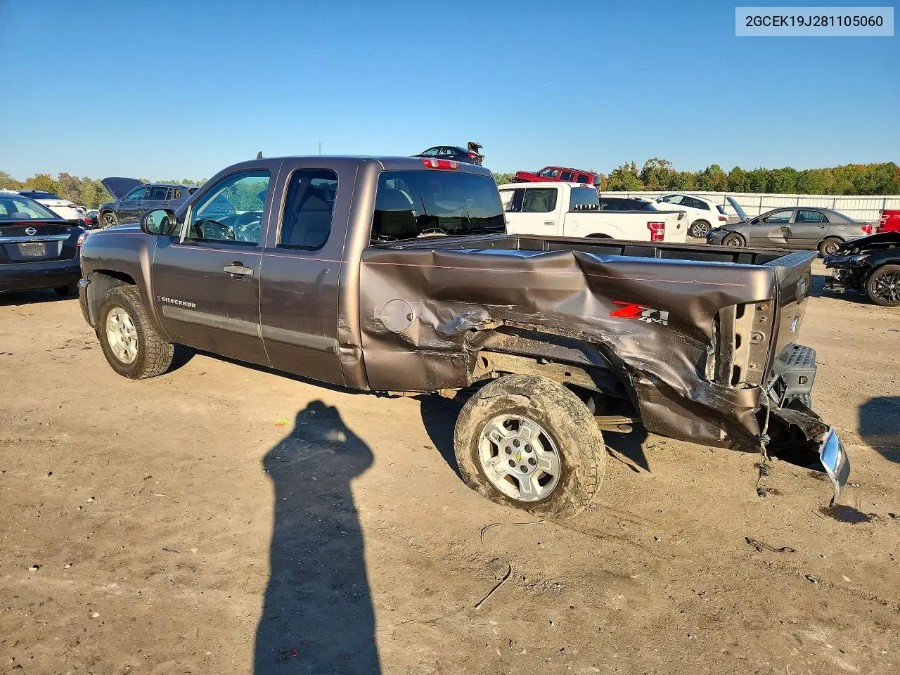 2008 CHEVROLET SILVERADO VIN 2GCEK19J281105060 — фото 2