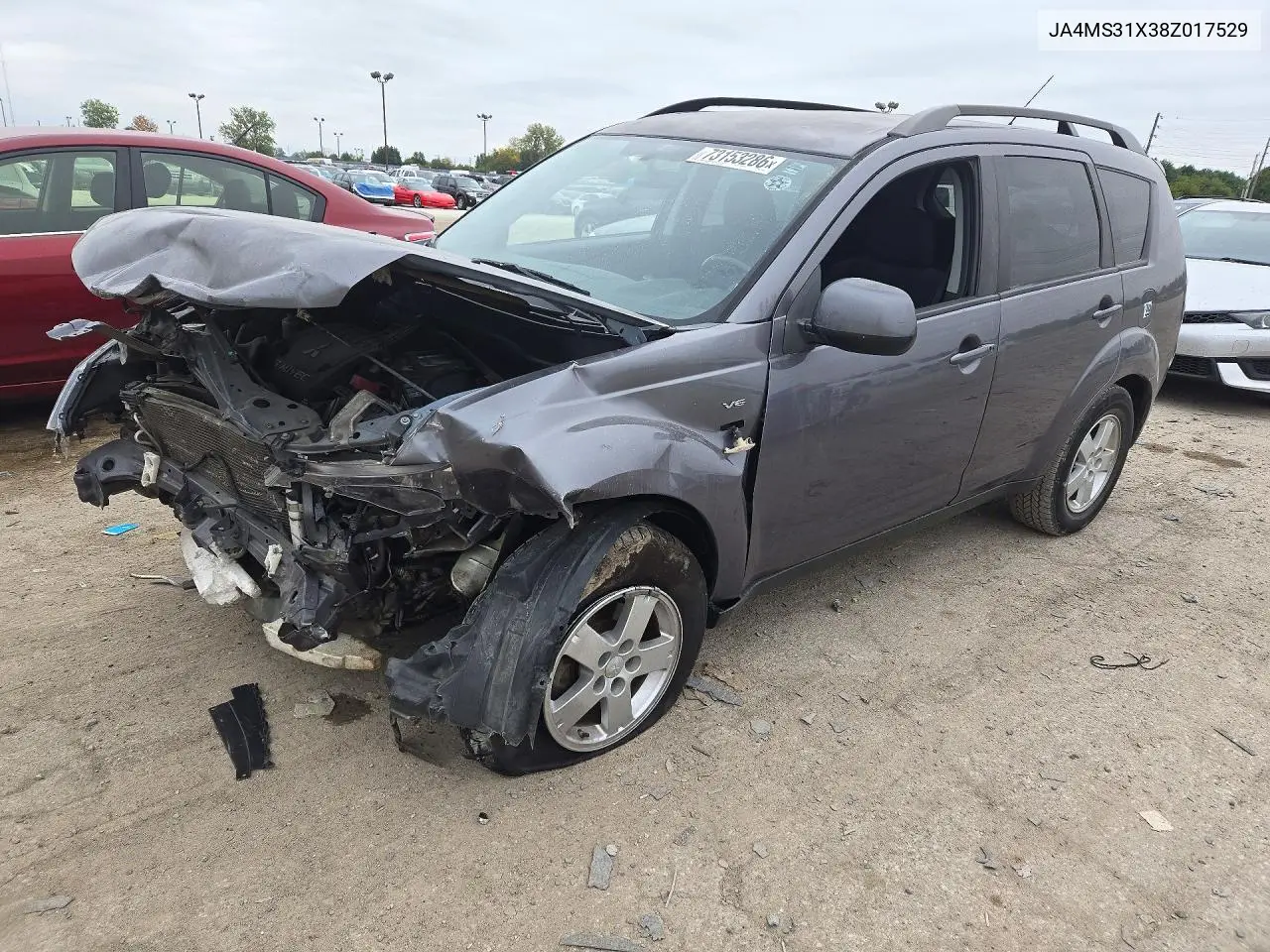 MITSUBISHI OUTLANDER 2008, VIN JA4MS31X38Z017529