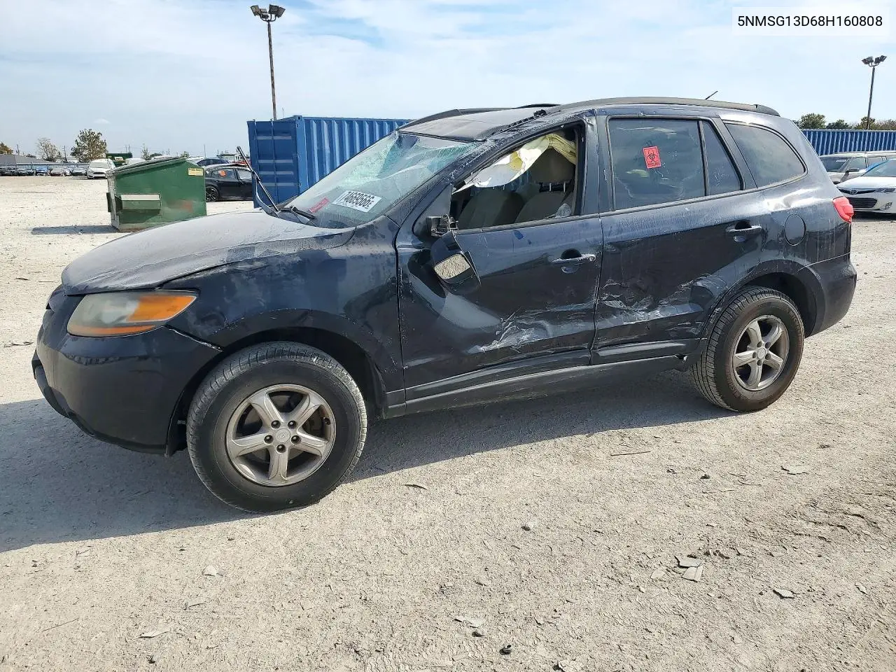 HYUNDAI SANTA FE 2008, VIN 5NMSG13D68H160808