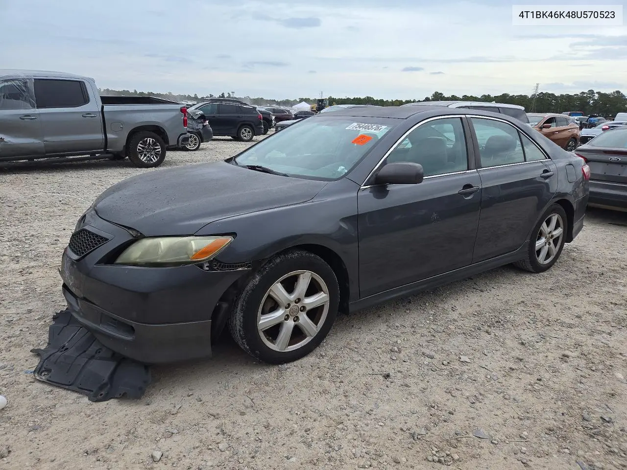 TOYOTA CAMRY 2008, VIN 4T1BK46K48U570523