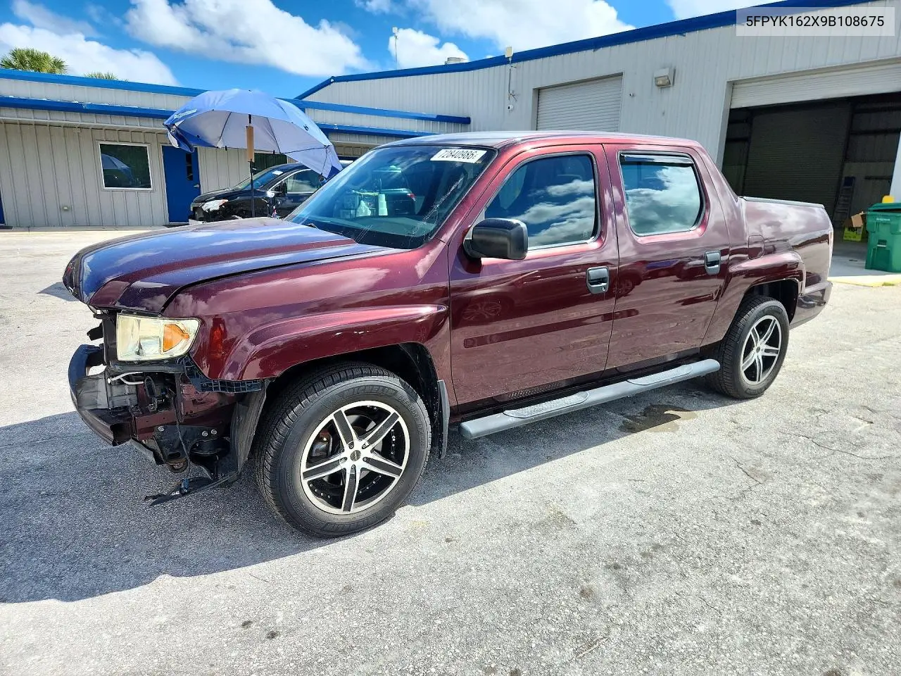 HONDA RIDGELINE 2009, VIN 5FPYK162X9B108675