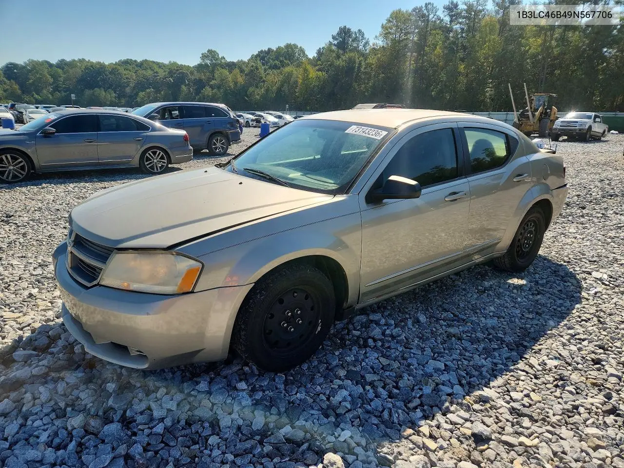 DODGE AVENGER 2009, VIN 1B3LC46B49N567706