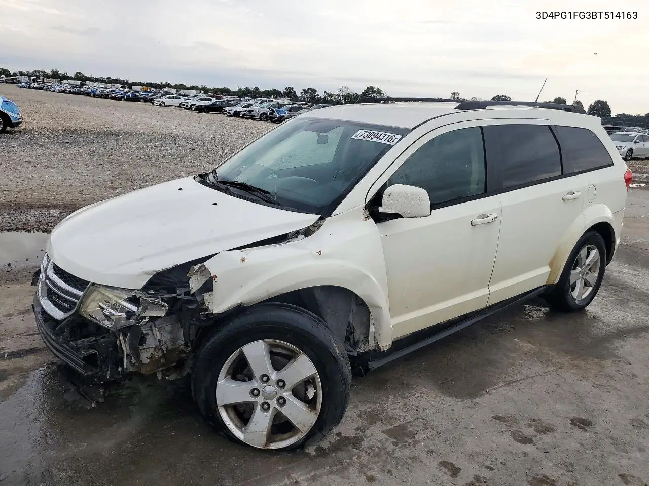 DODGE JOURNEY 2011, VIN 3D4PG1FG3BT514163