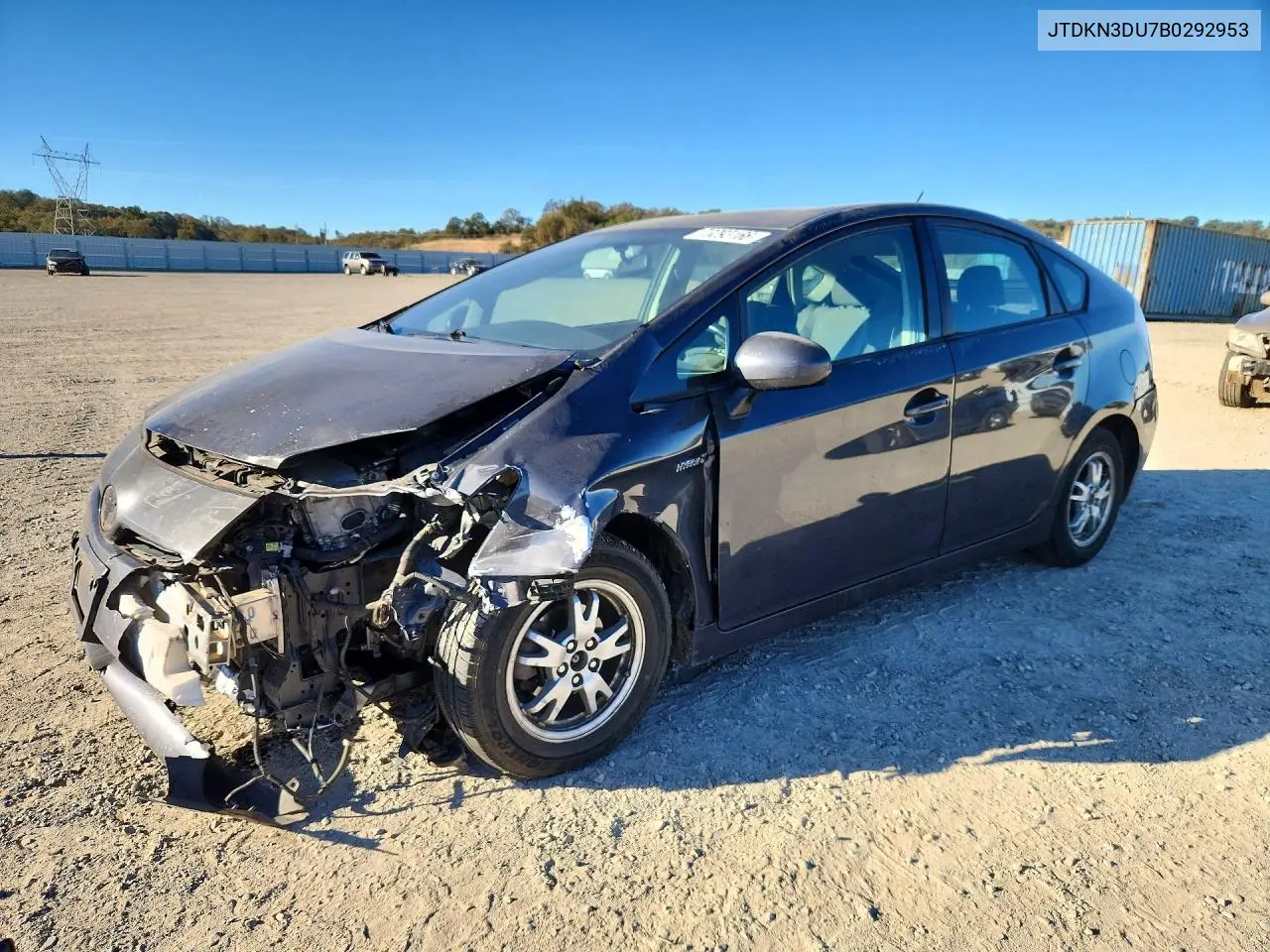 TOYOTA PRIUS 2011, VIN JTDKN3DU7B0292953