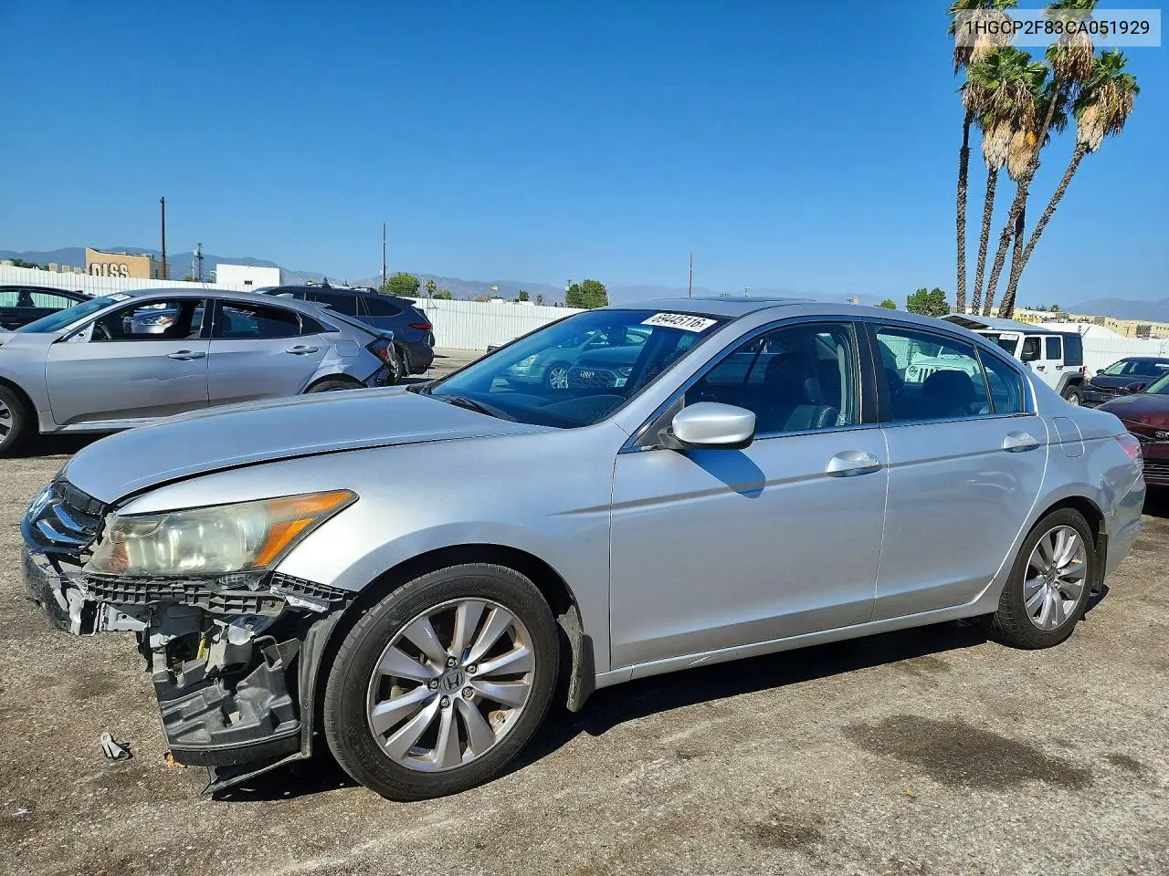 HONDA ACCORD 2012, VIN 1HGCP2F83CA051929