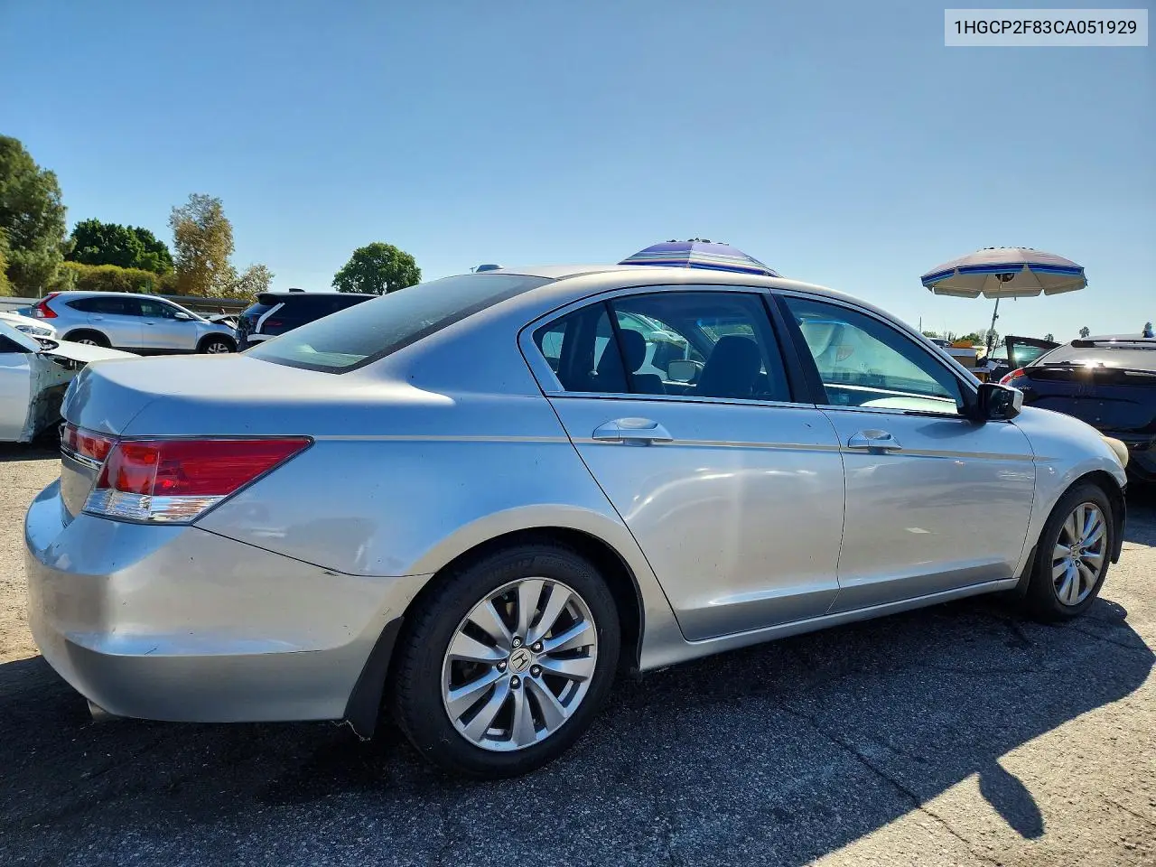 2012 HONDA ACCORD VIN 1HGCP2F83CA051929 — фото 3