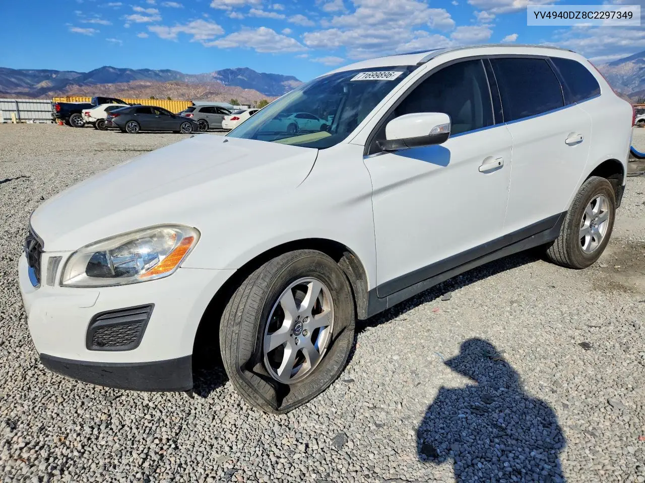 VOLVO XC60 2012, VIN YV4940DZ8C2297349