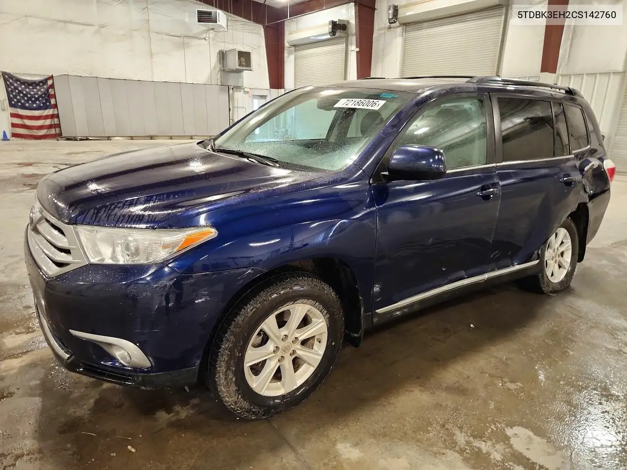 TOYOTA HIGHLANDER 2012, VIN 5TDBK3EH2CS142760