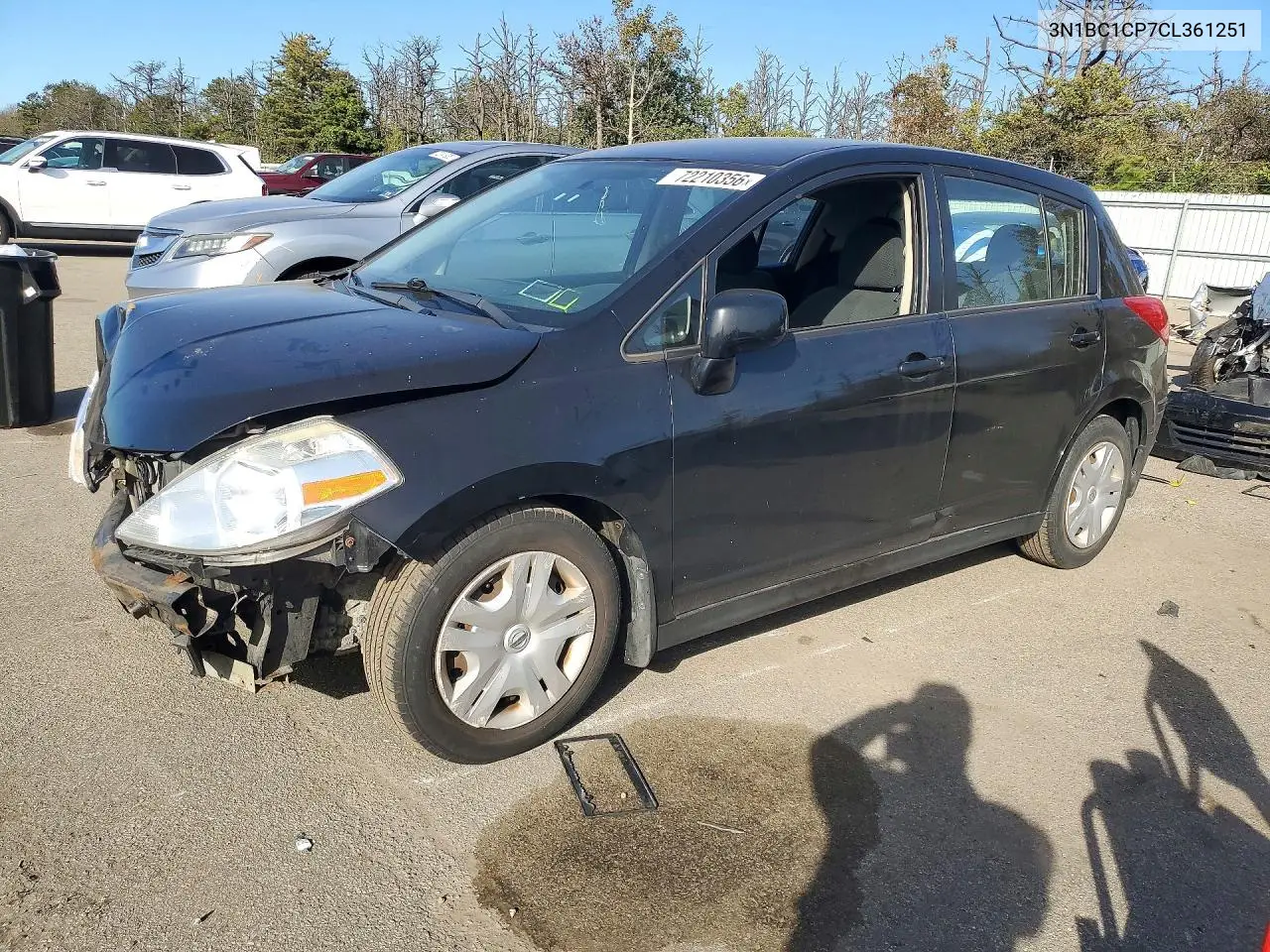 NISSAN VERSA 2012, VIN 3N1BC1CP7CL361251