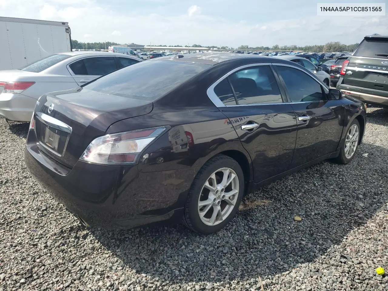 2012 NISSAN MAXIMA VIN 1N4AA5AP1CC851565 — фото 3
