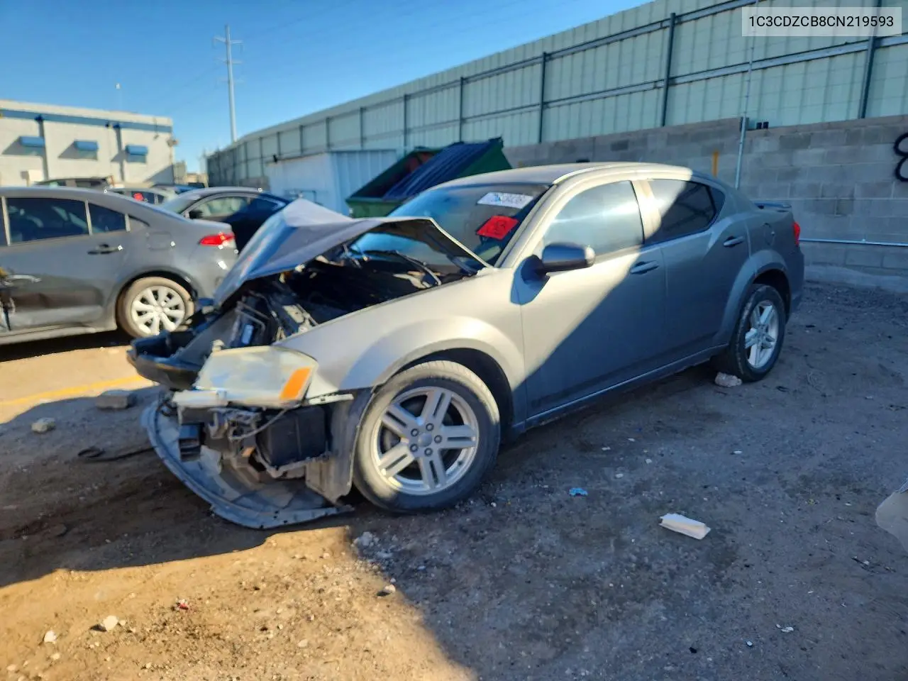 DODGE AVENGER 2012, VIN 1C3CDZCB8CN219593