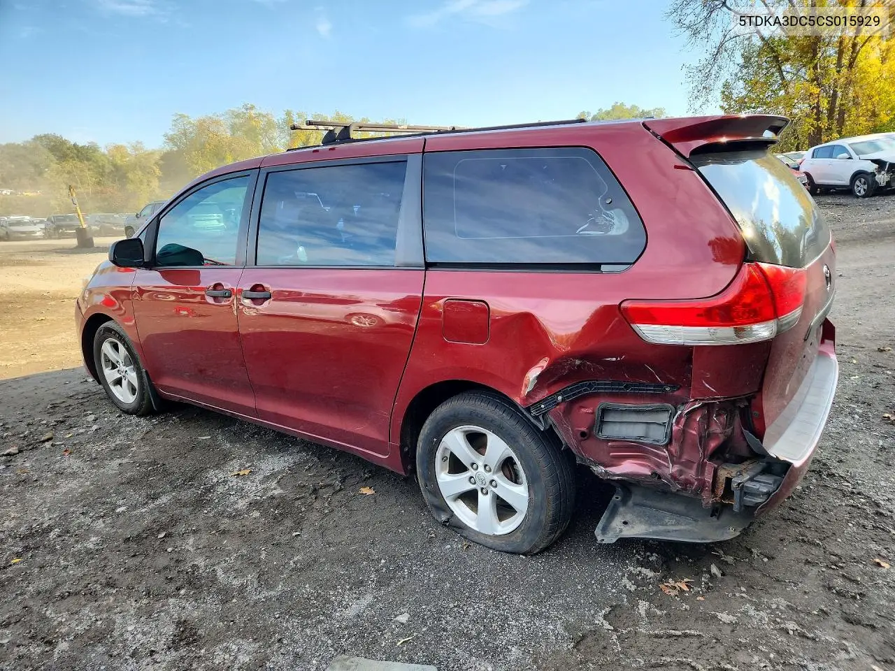 2012 TOYOTA SIENNA VIN 5TDKA3DC5CS015929 — фото 2
