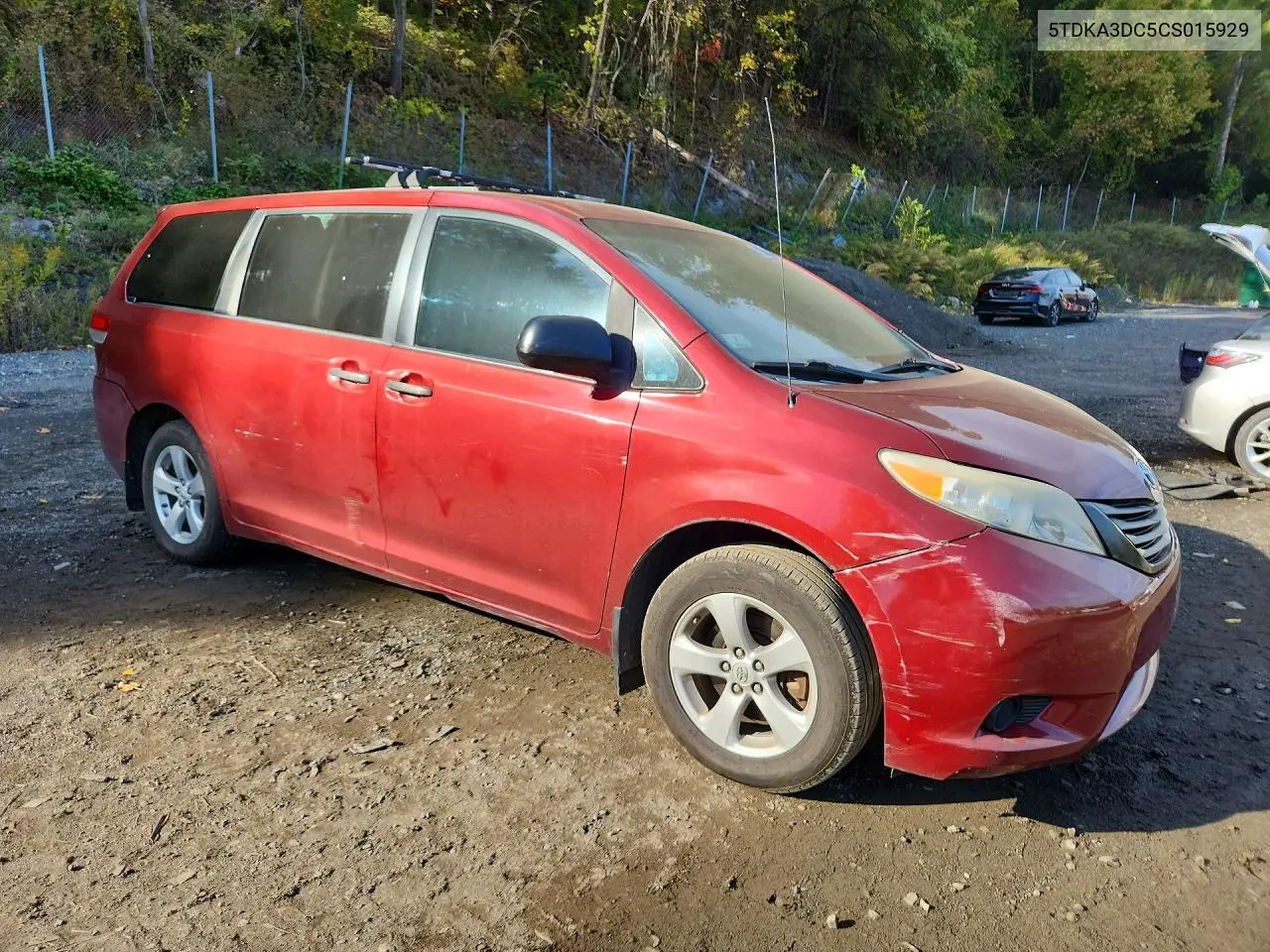 2012 TOYOTA SIENNA VIN 5TDKA3DC5CS015929 — фото 4