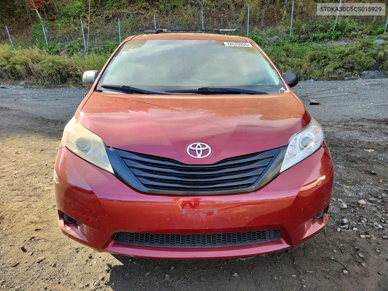 2012 TOYOTA SIENNA VIN 5TDKA3DC5CS015929 — фото 5