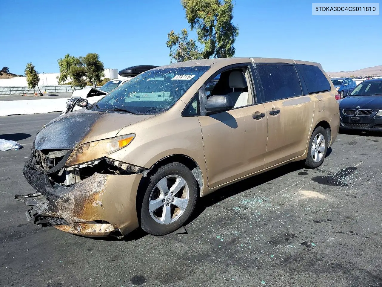 TOYOTA SIENNA 2012, VIN 5TDKA3DC4CS011810